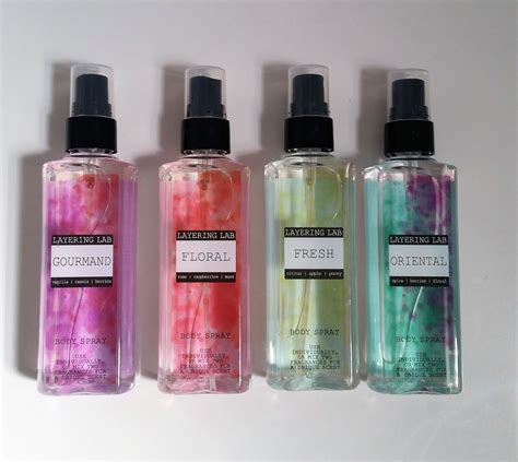 superdrug layering lab body mist.